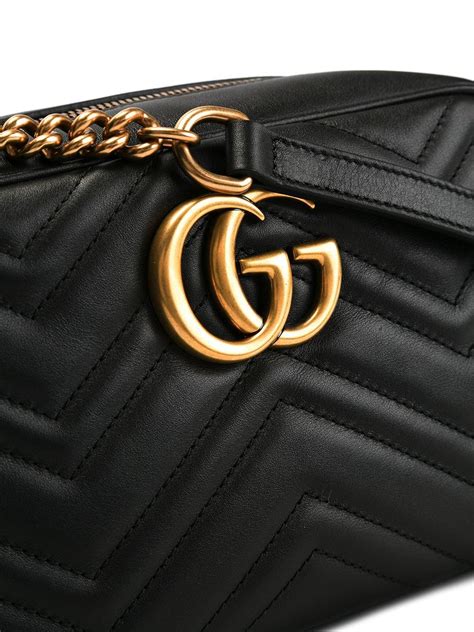 gucci quilted crossbody bag zip black medium|Gucci crossbody handbags for women.